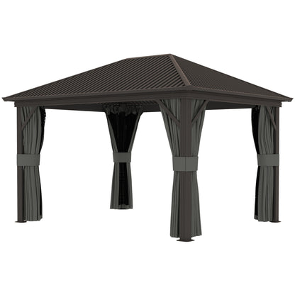 Outsunny 3.6 x 3(m) Aluminium Frame Hardtop Gazebo, with Accessories