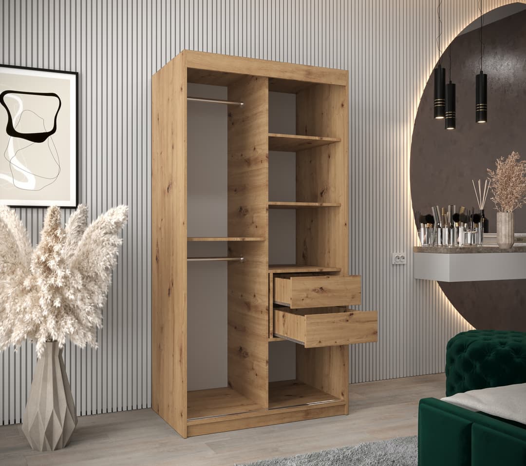 Uppsala T3 Sliding Door Wardrobe 100cm