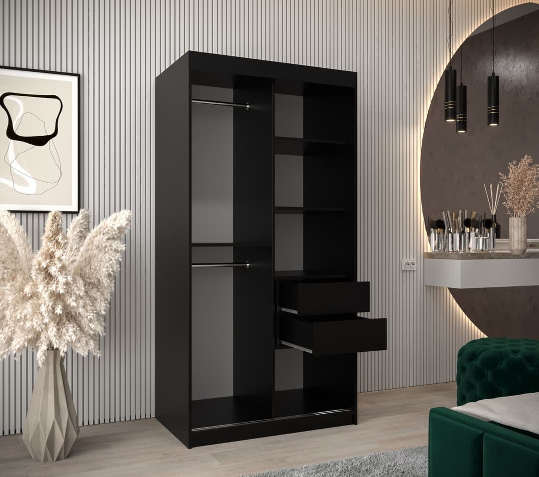 Uppsala T2 Sliding Door Wardrobe 100cm