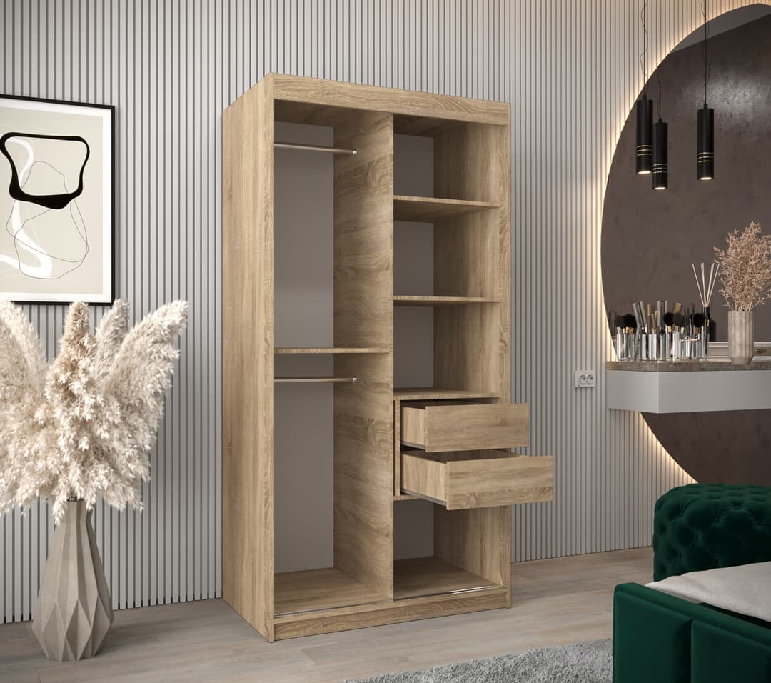 Uppsala V2 Sliding Door Wardrobe 100cm