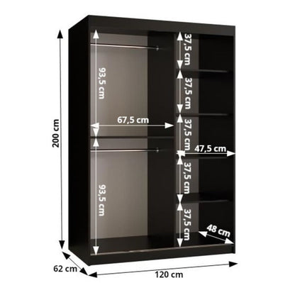 Larvik I Sliding Door Wardrobe 120cm