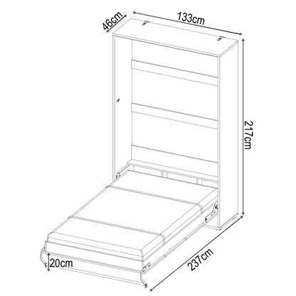 CP-02 Vertical Wall Bed Concept 120cm