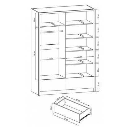 Aria II Sliding Door Wardrobe 154cm