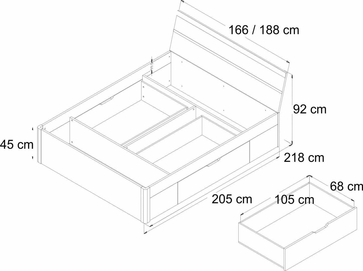 Beta Divan Bed in San Remo Oak