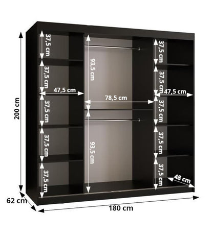 Rena I Sliding Door Wardrobe 180cm