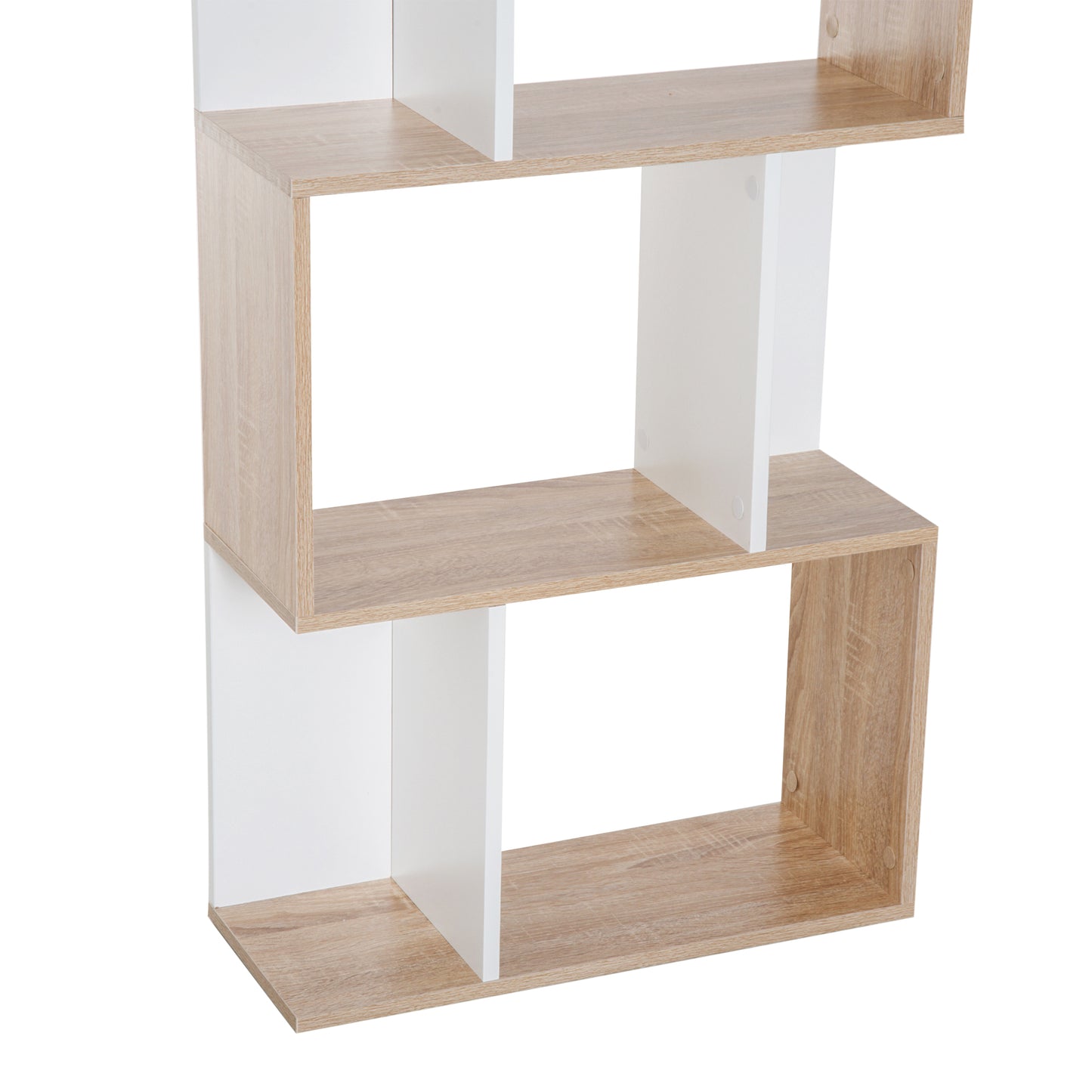 HOMCOM 4-tier Storage Display Shelving Bookcase Unit Divider S Shape design Divider Unit