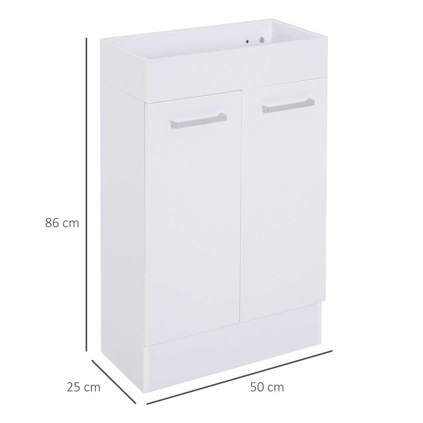 kleankin Under Sink Bathroom Vanity Unit Ceramic Basin Sink Cloakroom Storage Cabinet Home Furniture