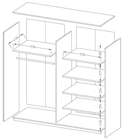 Beta Sliding Door Mirrored Wardrobe