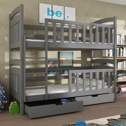 Wooden Bunk Bed Sebus with Storage