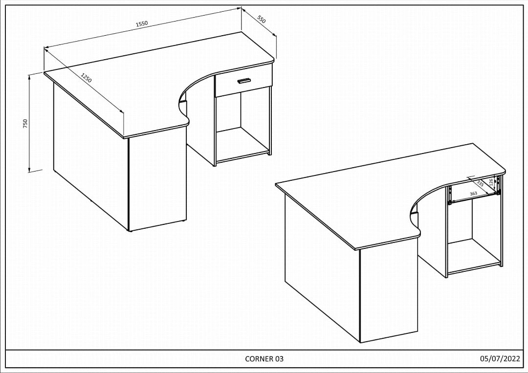 Corner Desk 155cm