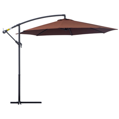 Outsunny √é¬¶3m Hanging Umbrella Parasol-Coffee