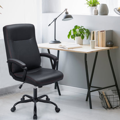 360° Swivel Task Chair with Ergonomic High Back and Built-in Armrests