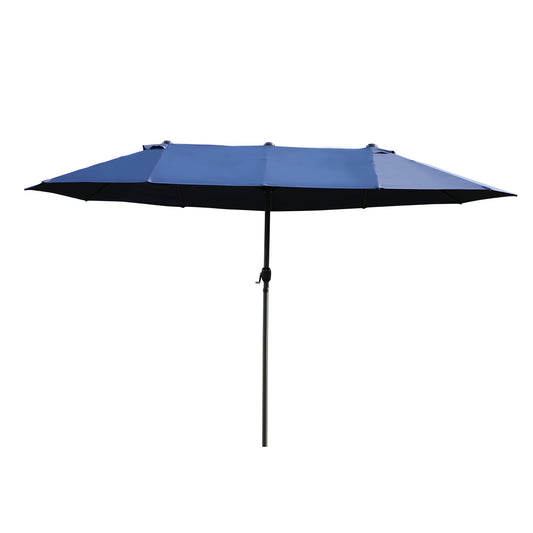 Outsunny Double-side Umbrella Parasol, √é¬¶2.7x4.6Wx2.4H m-Blue