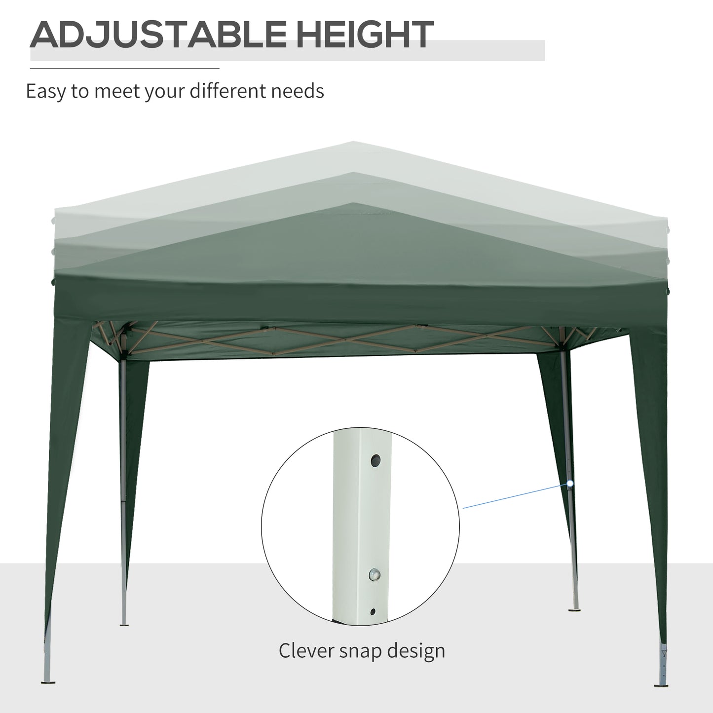 Outsunny 3 x 3 m Garden Pop Up Gazebo, Wedding Party Tent Marquee, Water Resistant Awning Canopy with Sidewalls, Windows, Carry Bag, Green