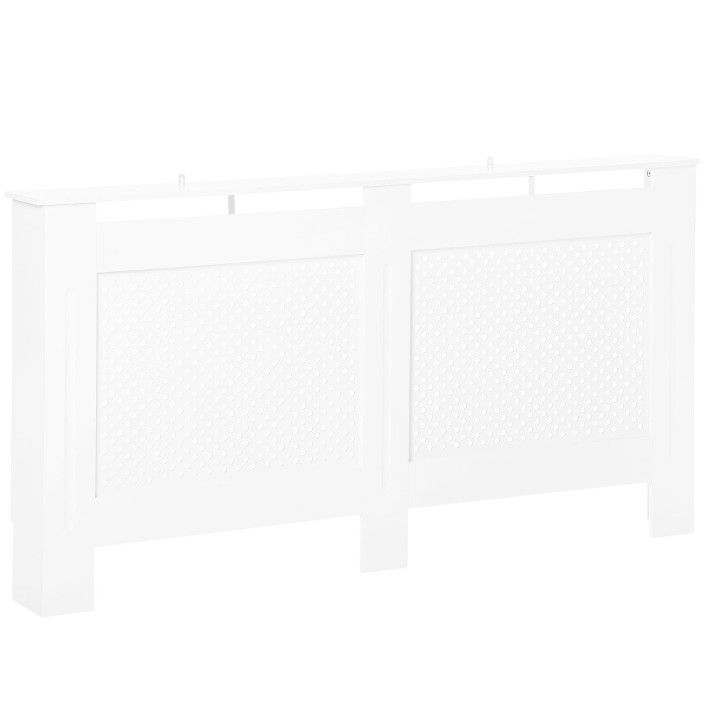 HOMCOM Wooden Radiator Cover Heating Cabinet Modern Home Furniture Grill Style White Painted (Large)