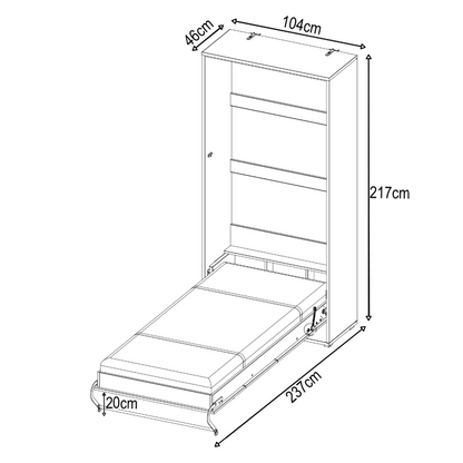 CP-03 Vertical Wall Bed Concept 90cm