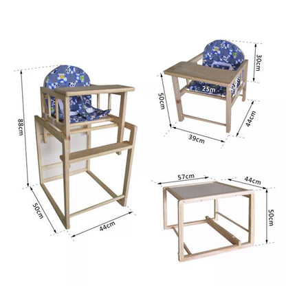 HOMCOM 50Lx44Wx88H cm Baby Dinning Feeding Highchair-Blue Padding Seat