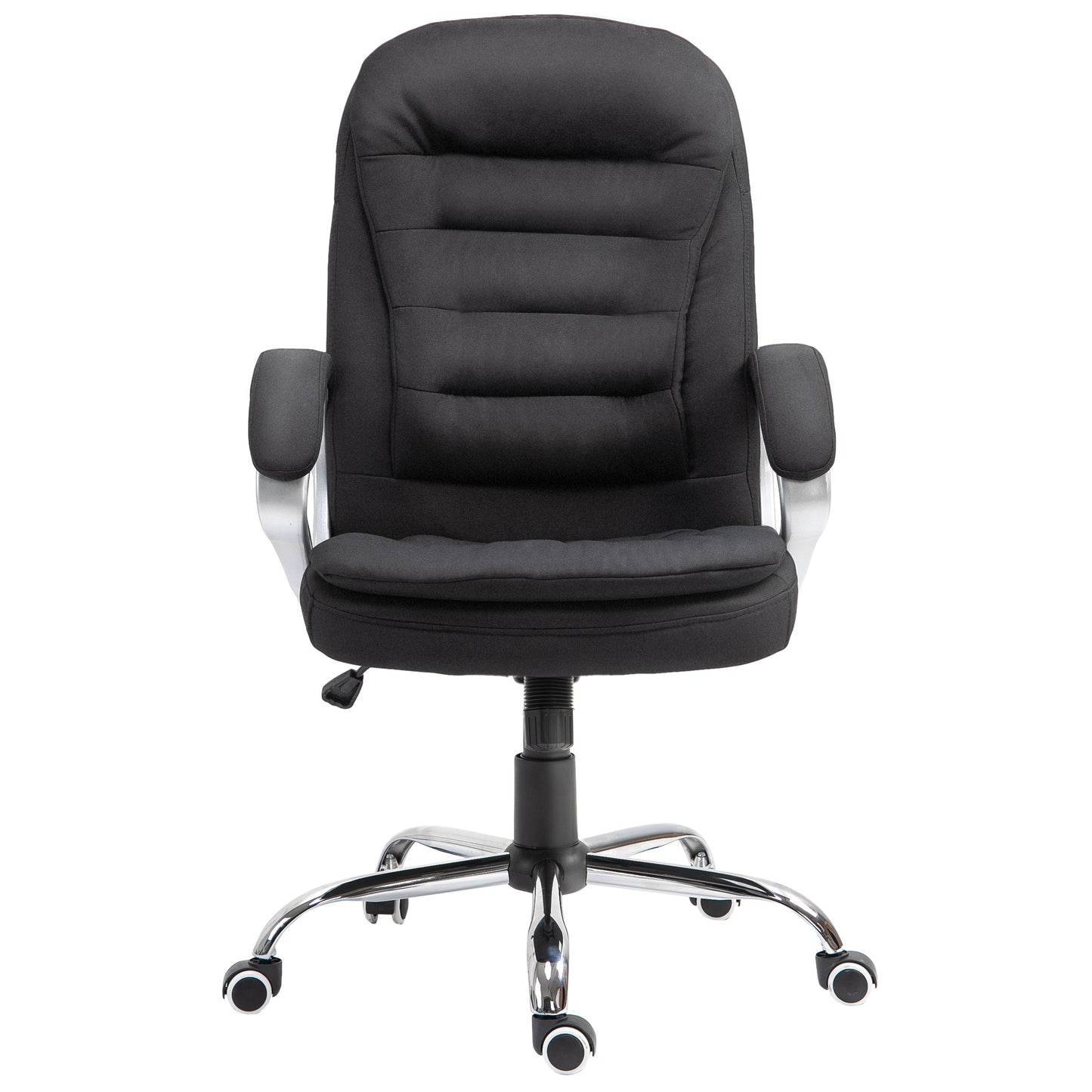 Vinsetto Ergonomic Office Chair Task Chair for Home with Arm, Swivel Wheels, Linen Fabric, Black