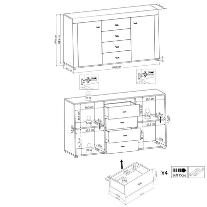 Gaudi 84 Sideboard Cabinet 160cm