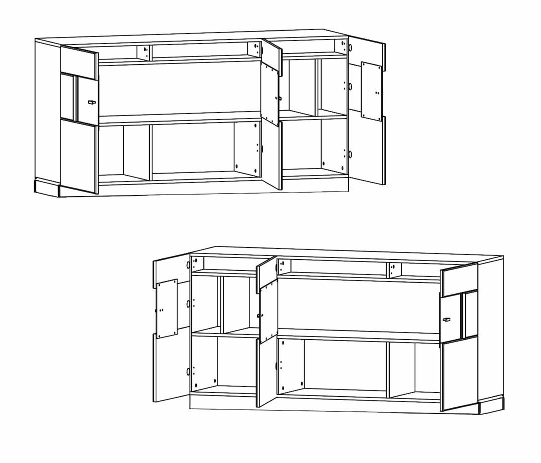 Nata 84 Display Sideboard Cabinet 160cm