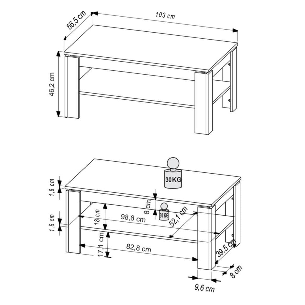 Solea 90 Coffee Table 103cm