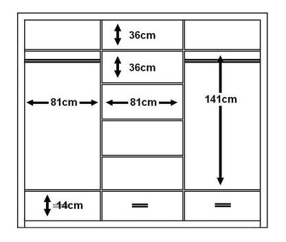 Arti 23 - 3 Sliding Door Wardrobe 250cm