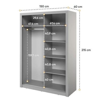 Arti 18 - 2 Sliding Door Wardrobe 150cm