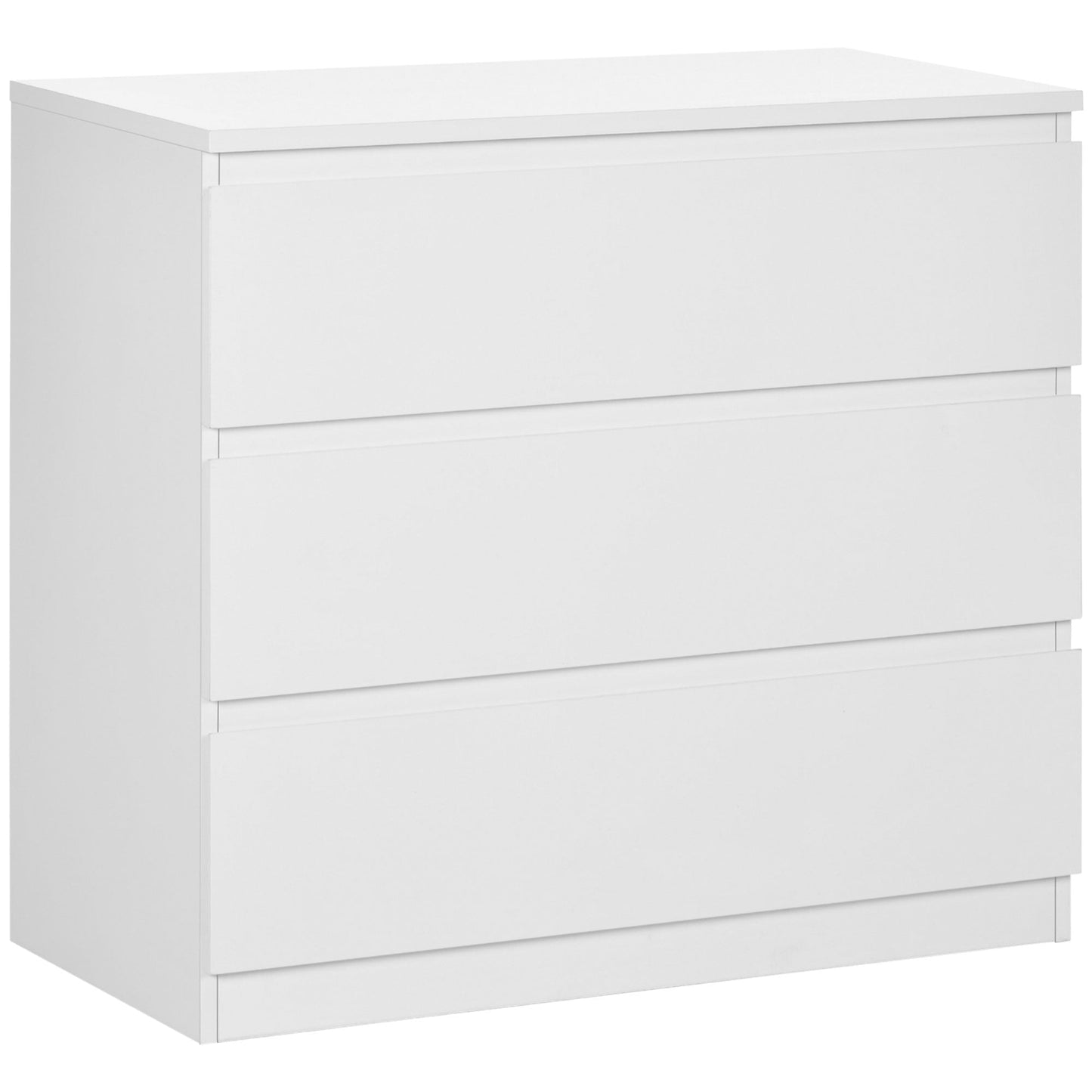 HOMCOM Chest of Drawers, 3-Drawer Storage Organiser Unit for Bedroom, Living Room, White