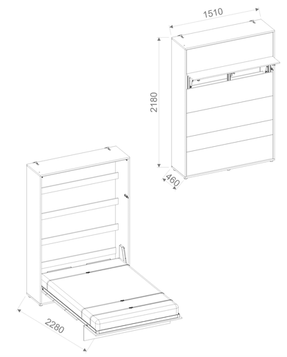 BC-01 Vertical Wall Bed Concept 140cm