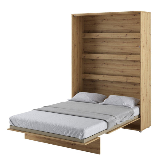 BC-01 Vertical Wall Bed Concept 140cm With Storage Cabinets and LED