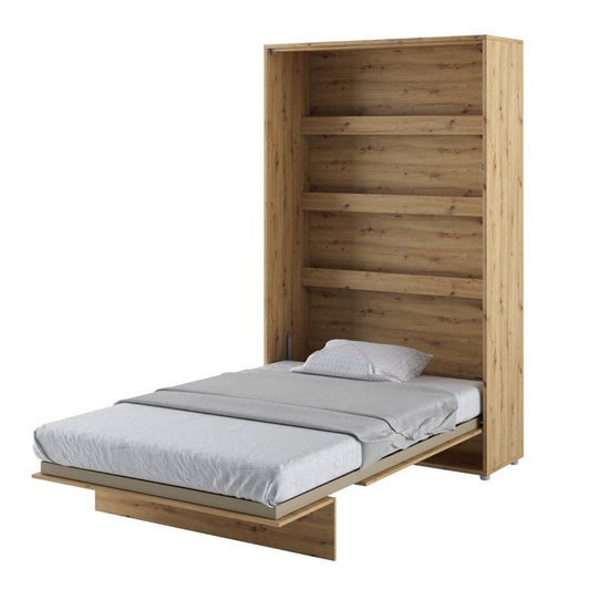 BC-02 Vertical Wall Bed Concept 120cm With Storage Cabinets and LED