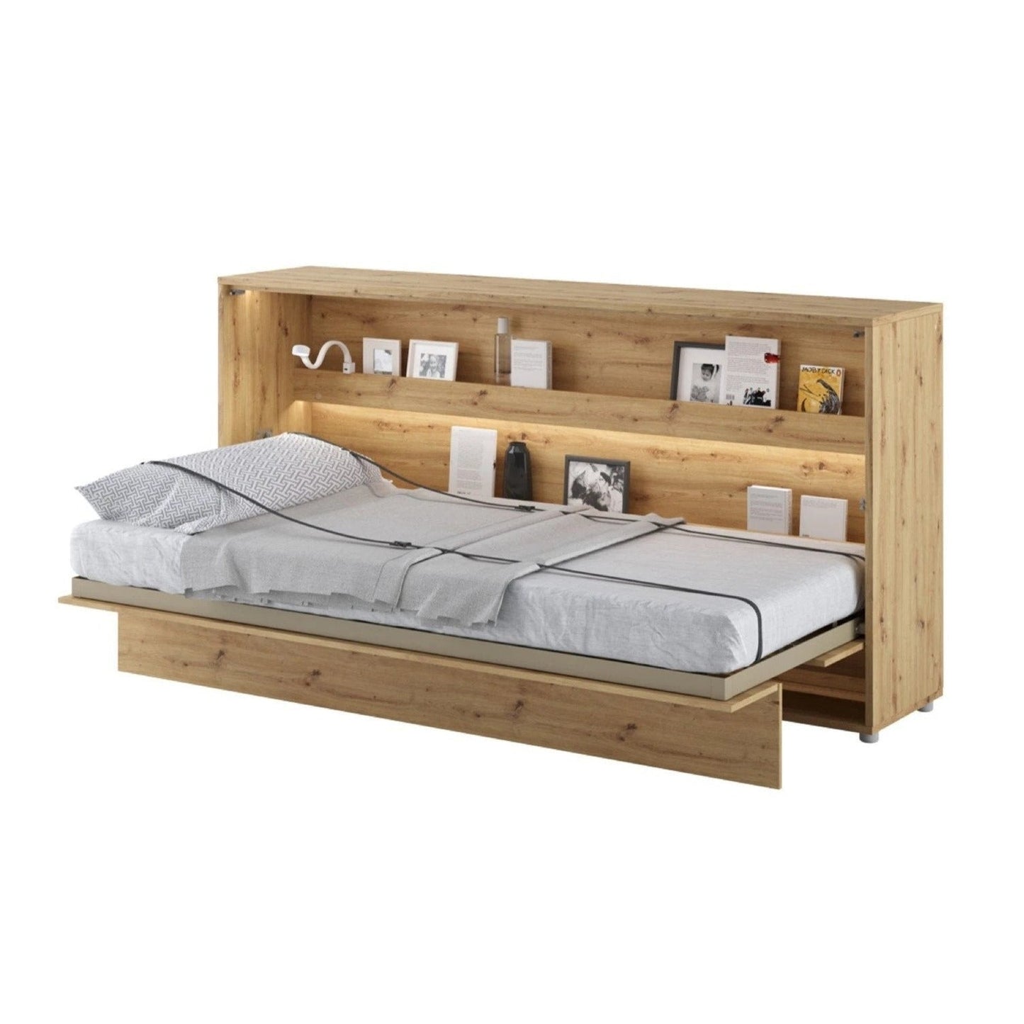 BC-06 Horizontal Wall Bed Concept 90cm With Storage Cabinet