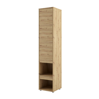 BC-02 Vertical Wall Bed Concept 120cm With Storage Cabinets and LED