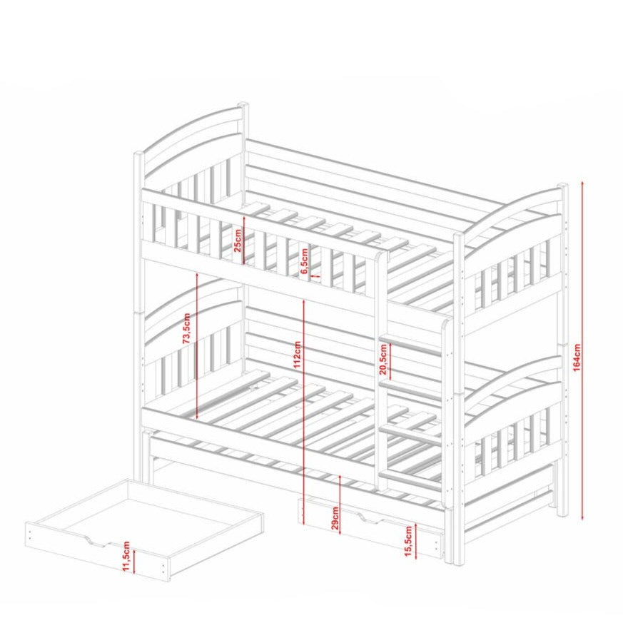 Blanka Bunk Bed with Trundle and Storage