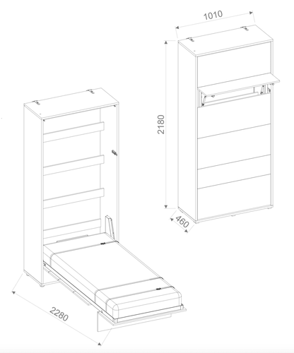 BC-03 Vertical Wall Bed Concept 90cm