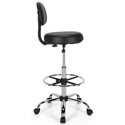 Ergonomic Drafting Chair with Backrest and Adjustable Footrest