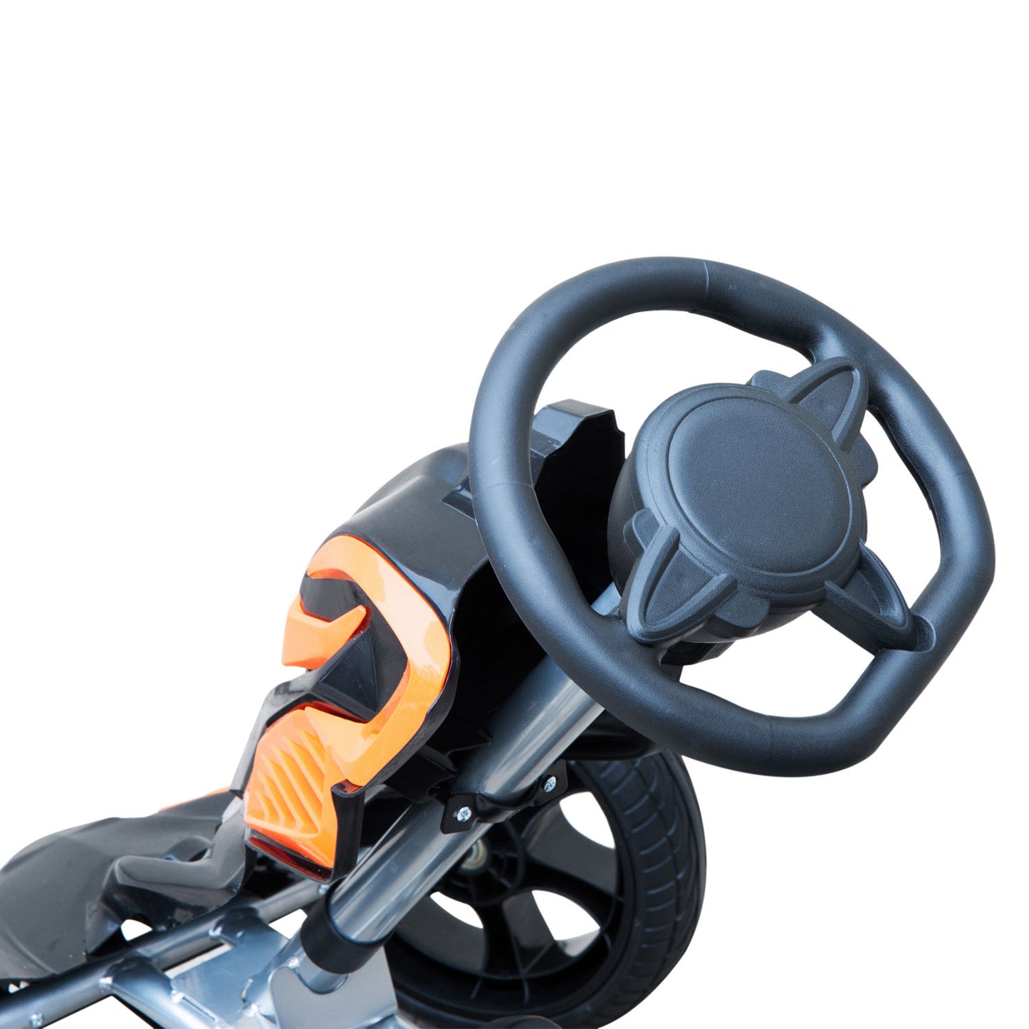 HOMCOM Pedal Go Kart Kids Ride On Indoor Outdoor Sports Toy Braking System-Orange/Black