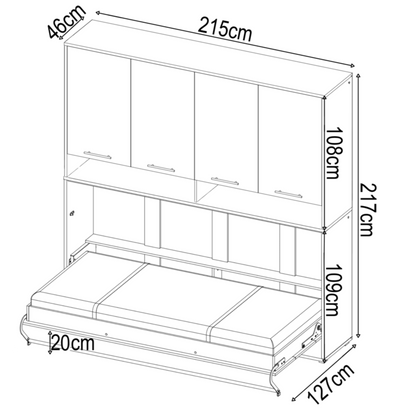 CP-11 Over Bed Unit for Horizontal Wall Bed Concept Pro 90cm