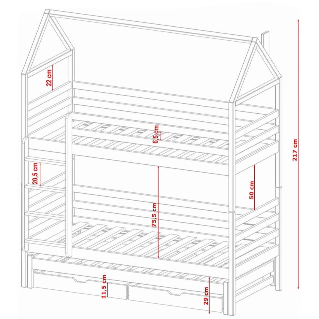 Dalia Bunk Bed with Trundle and Storage