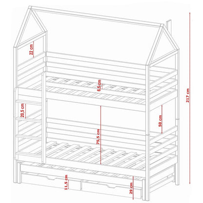 Dalia Bunk Bed with Trundle and Storage