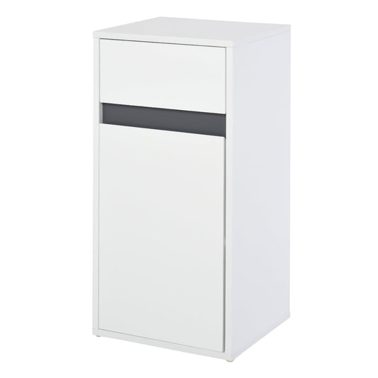 HOMCOM MDF Tri-Compartment Bathroom Storage Cabinet White