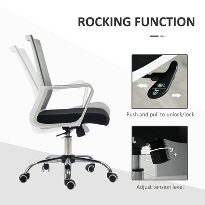 Vinsetto Ergonomic Desk Chair Mesh Office Chair with Adjustable Height Armrest and 360√Ç¬∞ Swivel Castor Wheels Black