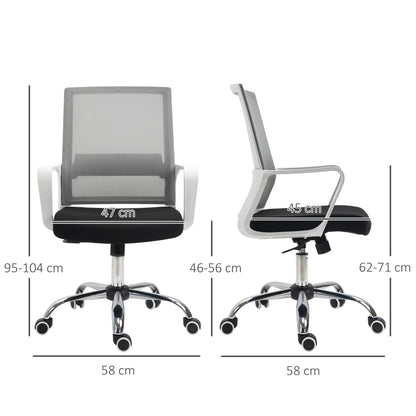 Vinsetto Ergonomic Desk Chair Mesh Office Chair with Adjustable Height Armrest and 360√Ç¬∞ Swivel Castor Wheels Black