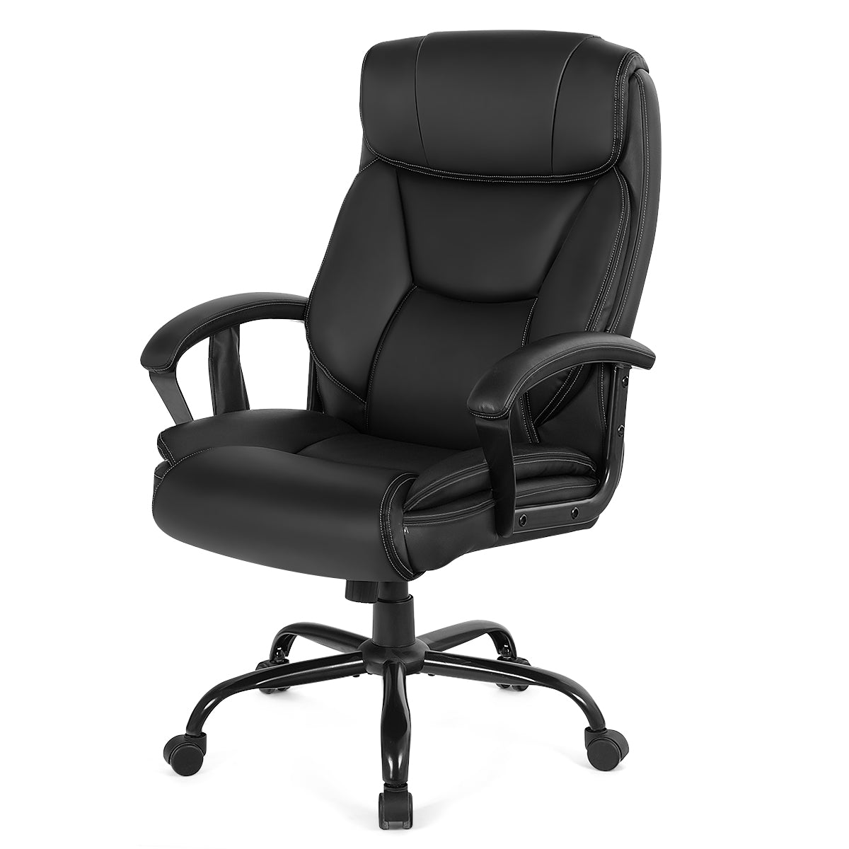 Executive Chair with 6 Point Massage and Adjustable High Back-Black