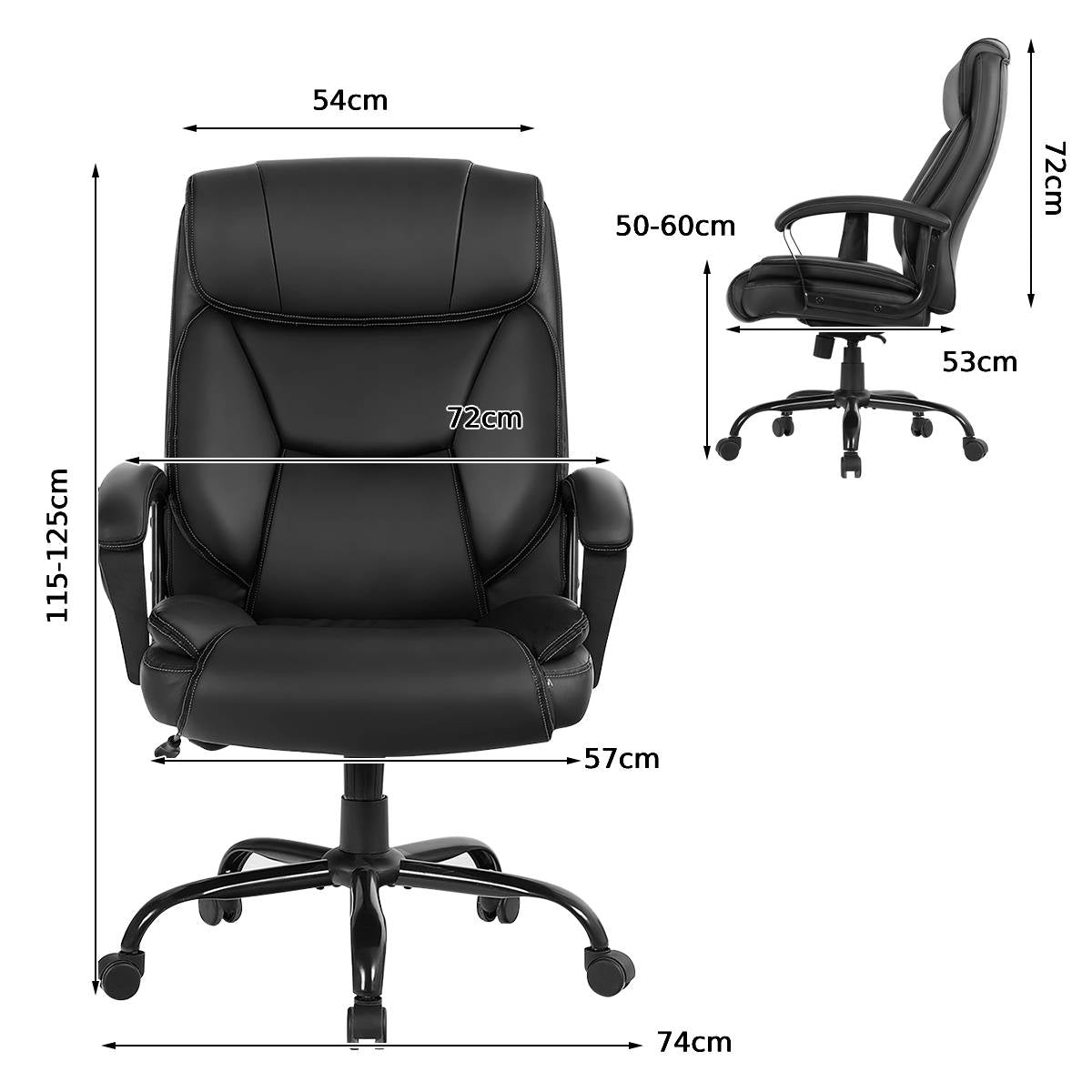 Executive Chair with 6 Point Massage and Adjustable High Back-Black