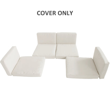 Outsunny Replacement Cushion Cover Garden Rattan Patio Furniture Seat Cover Polyester Outdoor Cream White- No Cushion Included