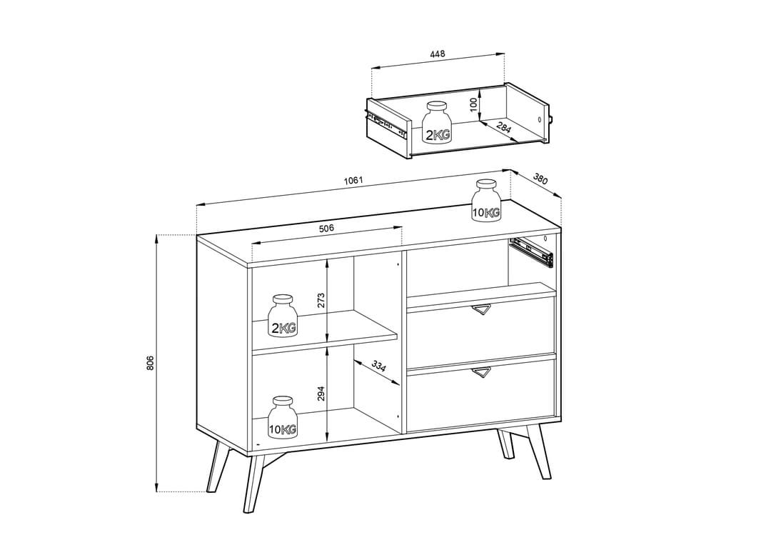 Forest Sideboard Cabinet 106cm