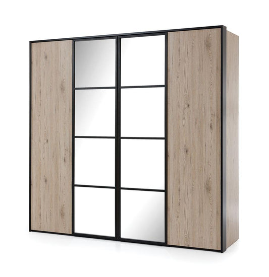 Glass Loft Hinged Door Wardrobe 214cm