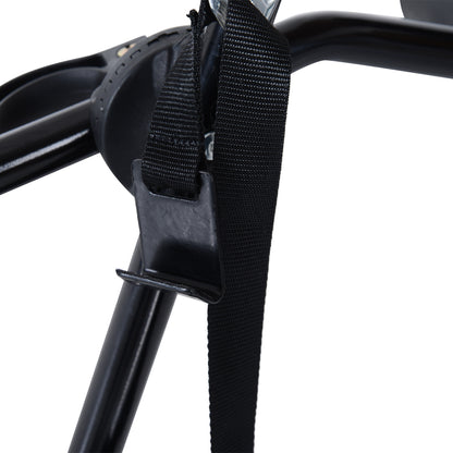 HOMCOM Metal 3 Bike Rear Hitch Mount w/ Fix Strap Black