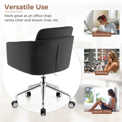 Home Office Chair with Metal Base-Black